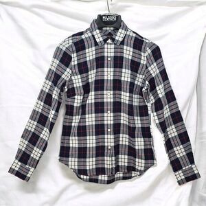 Untuckit Citra Shirt Womens Size 2 Blue Plaid Button Up Long Sleeve Preppy‎ NWT